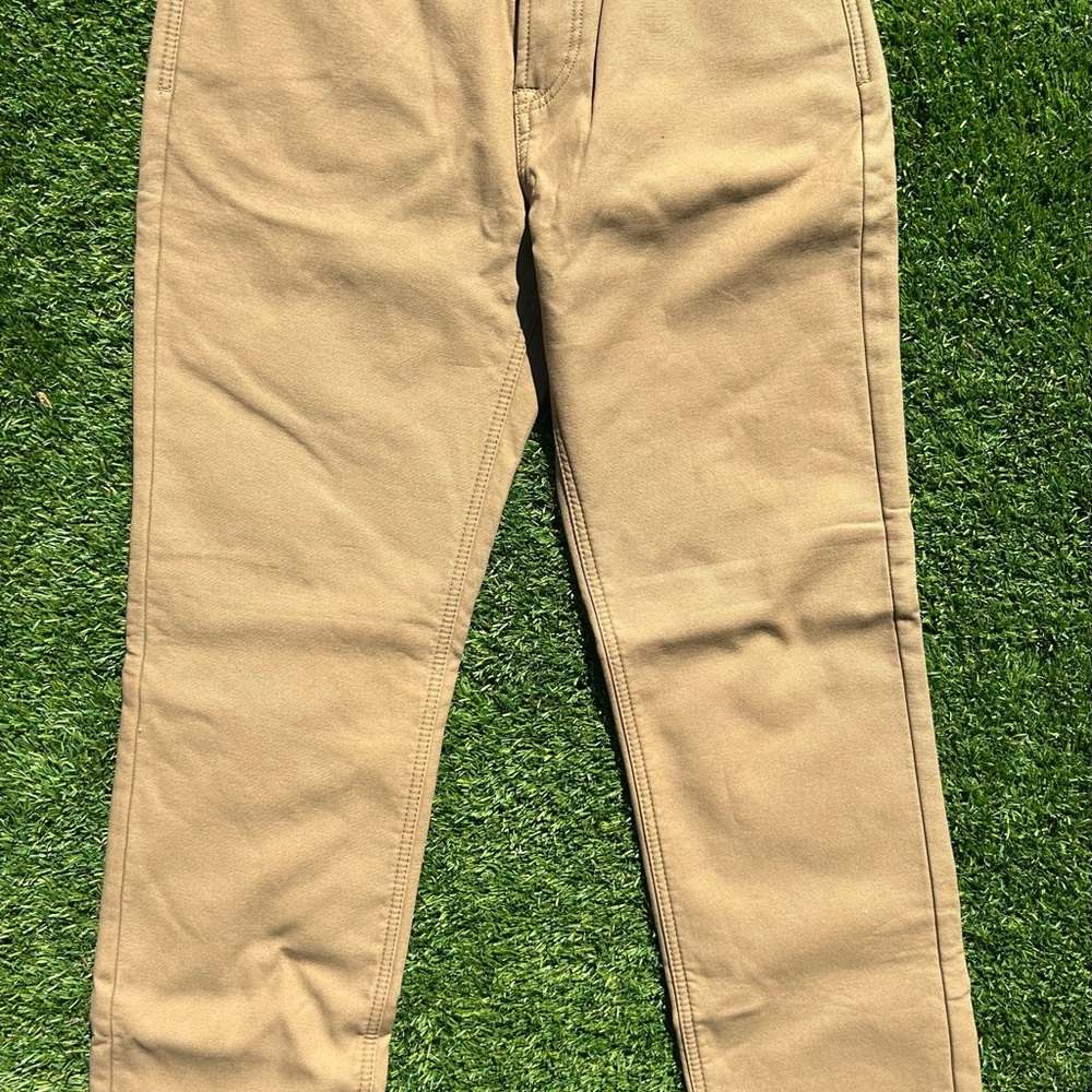 CAT Caterpillar Fleece Lined Tan Canvas Mens 32x34 Work Pants Insulated Heavy